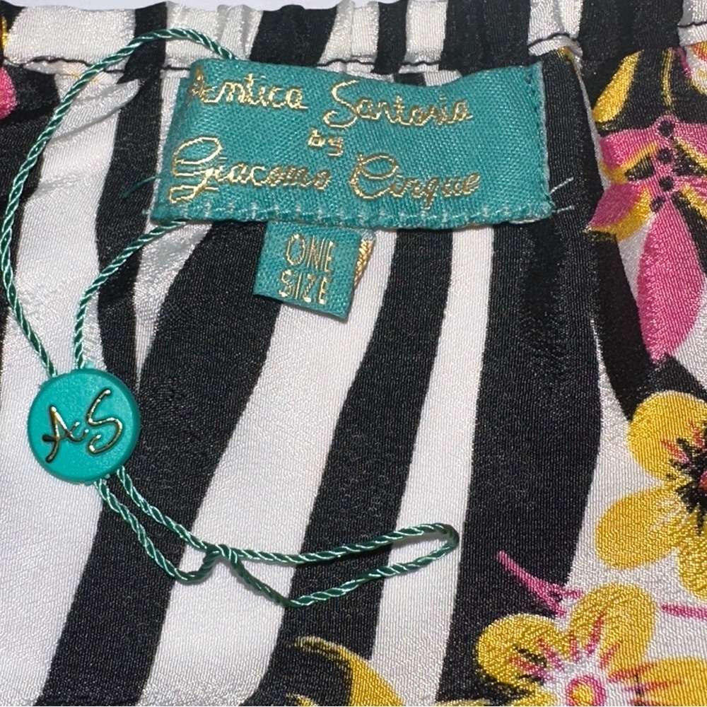 Antica Sartoria  By Giacomo Cinque Floral Off The Shoulder Crop Top - Picture 6 of 9